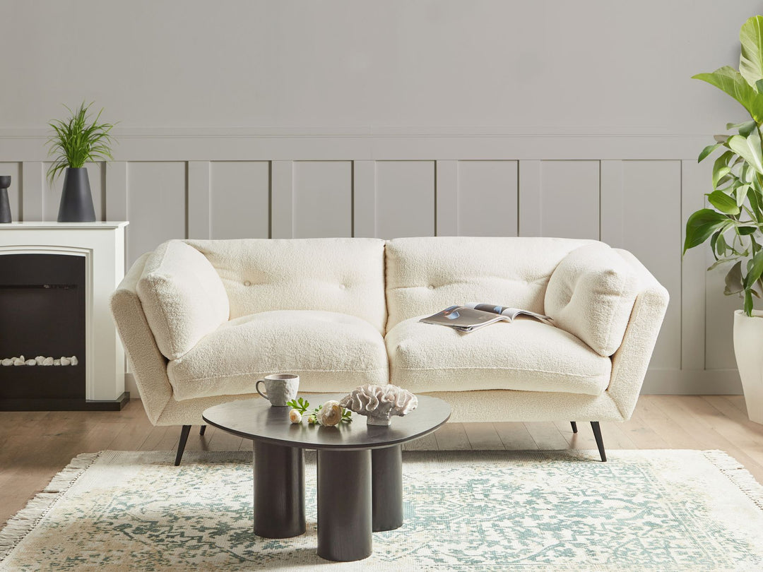 Lenvik 3 Seater Boucle Sofa White