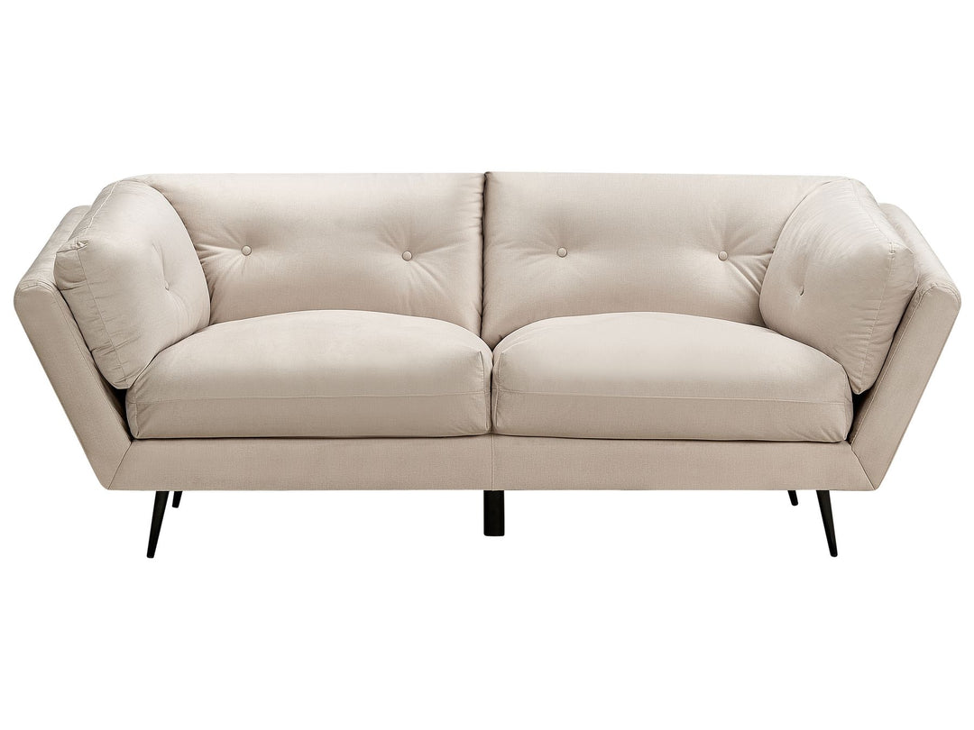 Lenvik 3 Seater Velvet Sofa Beige