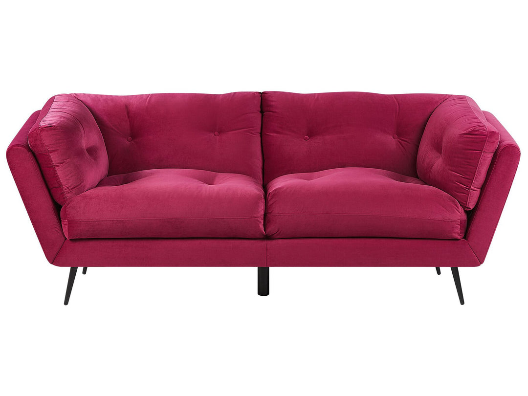 Lenvik 3 Seater Velvet Sofa Burgundy