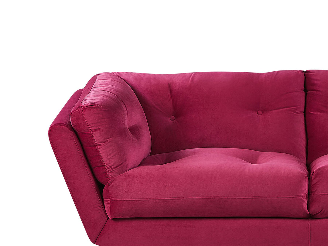 Lenvik 3 Seater Velvet Sofa Burgundy