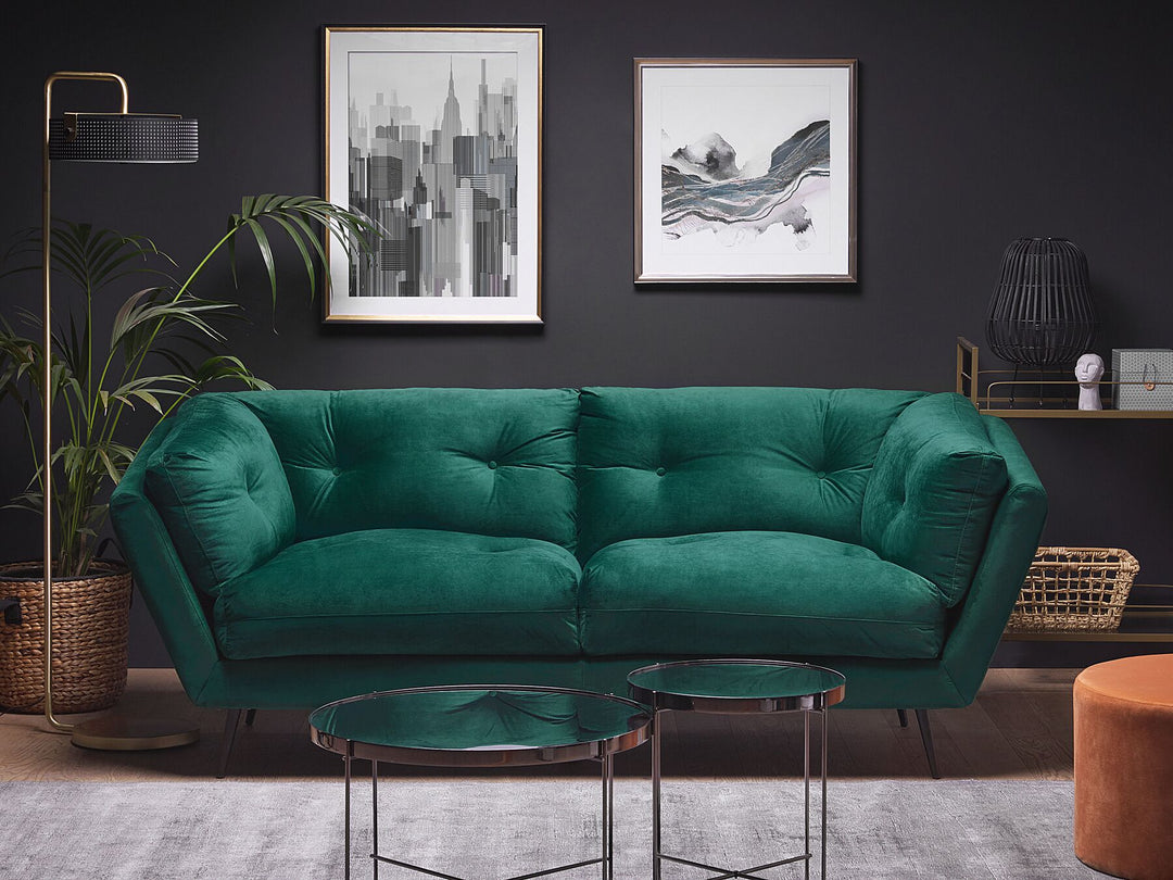 Lenvik 3 Seater Velvet Sofa Green