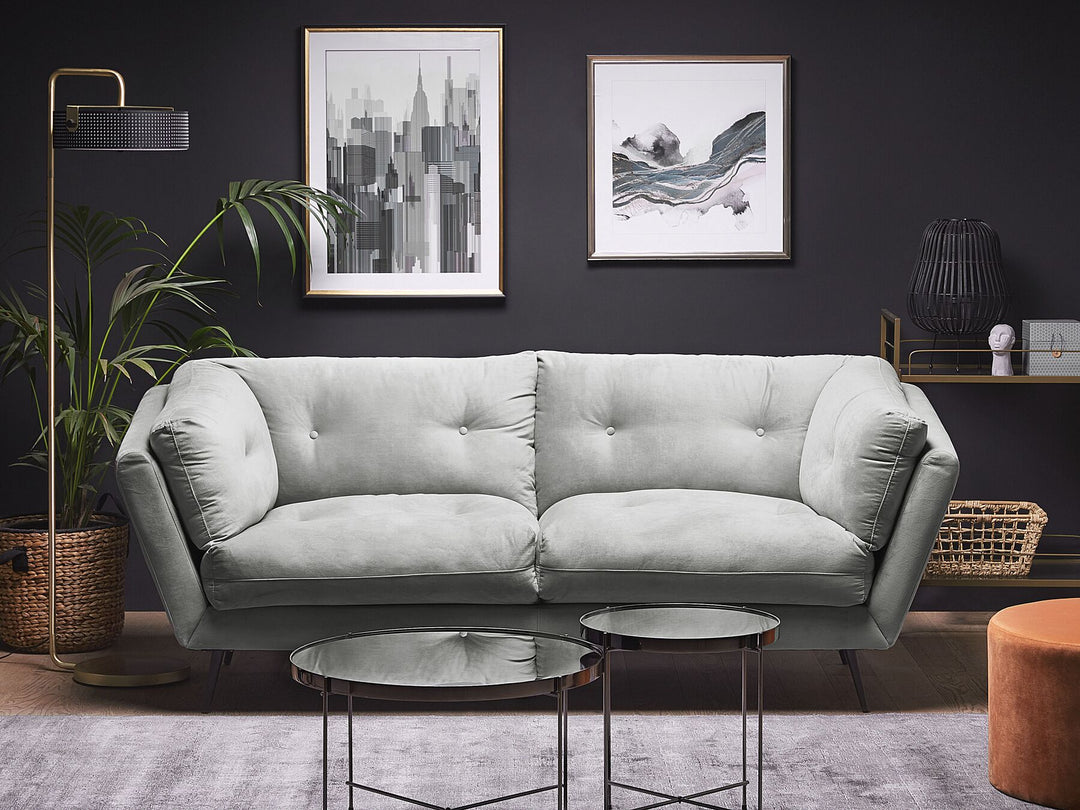 Lenvik 3 Seater Velvet Sofa Grey