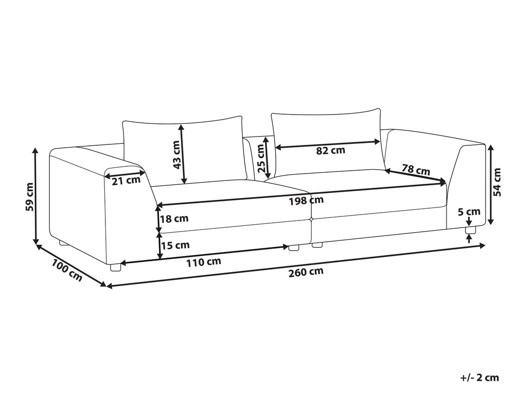 Lermon 3 Seater Sofa Beige