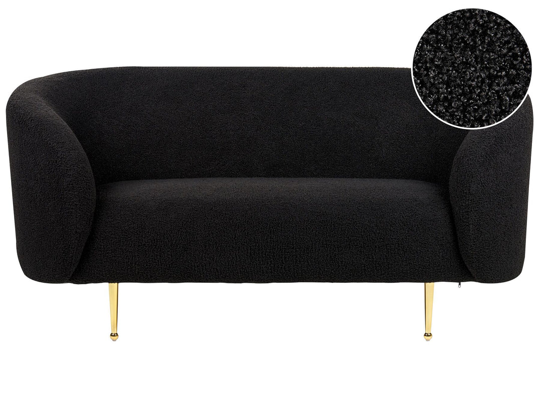 Loen 2 Seater Boucle Sofa Black