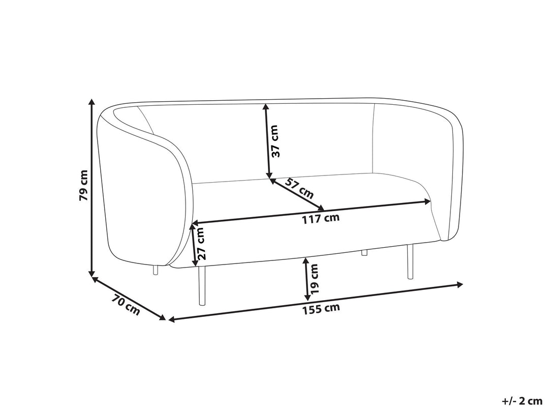 Loen 2 Seater Boucle Sofa Black