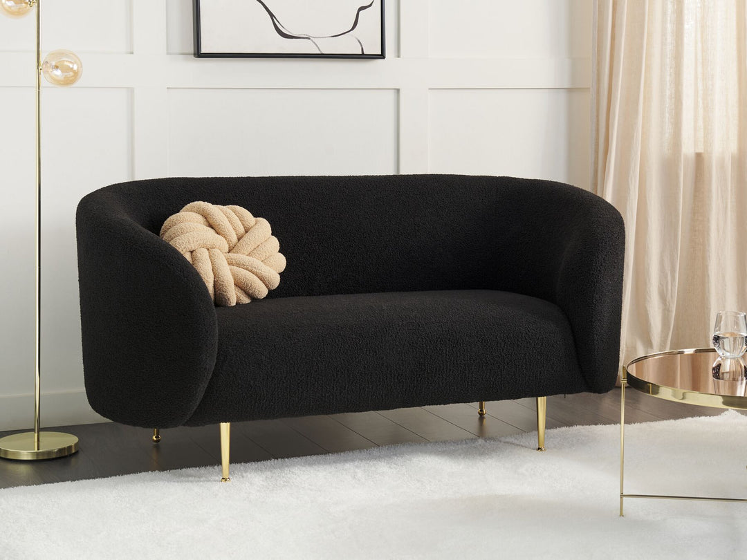 Loen 2 Seater Boucle Sofa Black