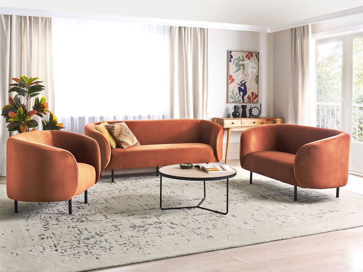 Loen 2 Seater Velvet Sofa Orange