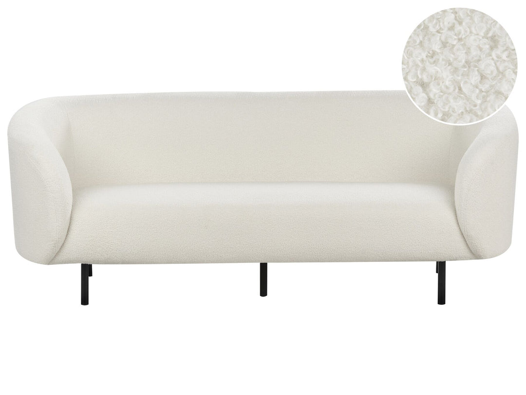 Loen 3 Seater Boucle Sofa White and Black