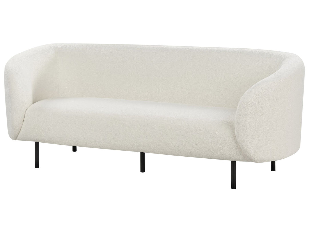 Loen 3 Seater Boucle Sofa White and Black