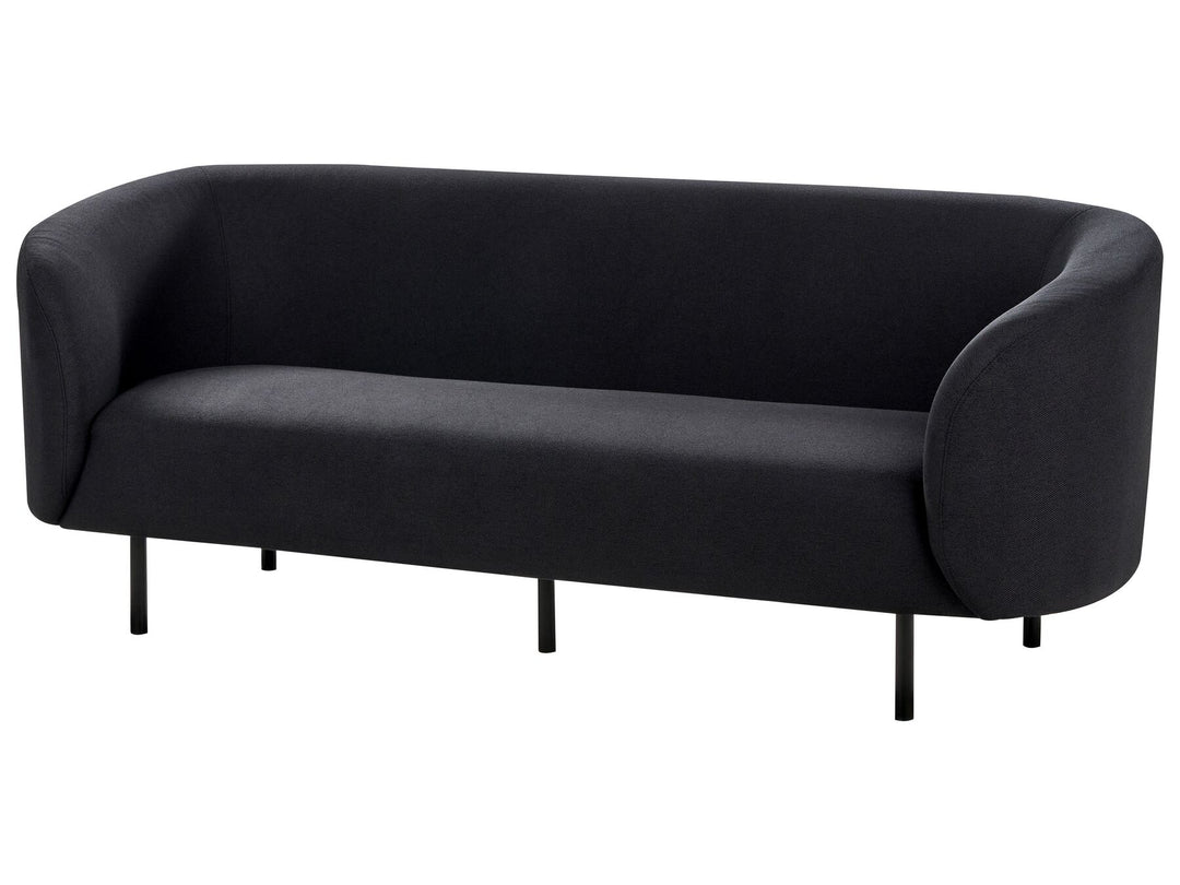 Loen 3 Seater Fabric Sofa Black