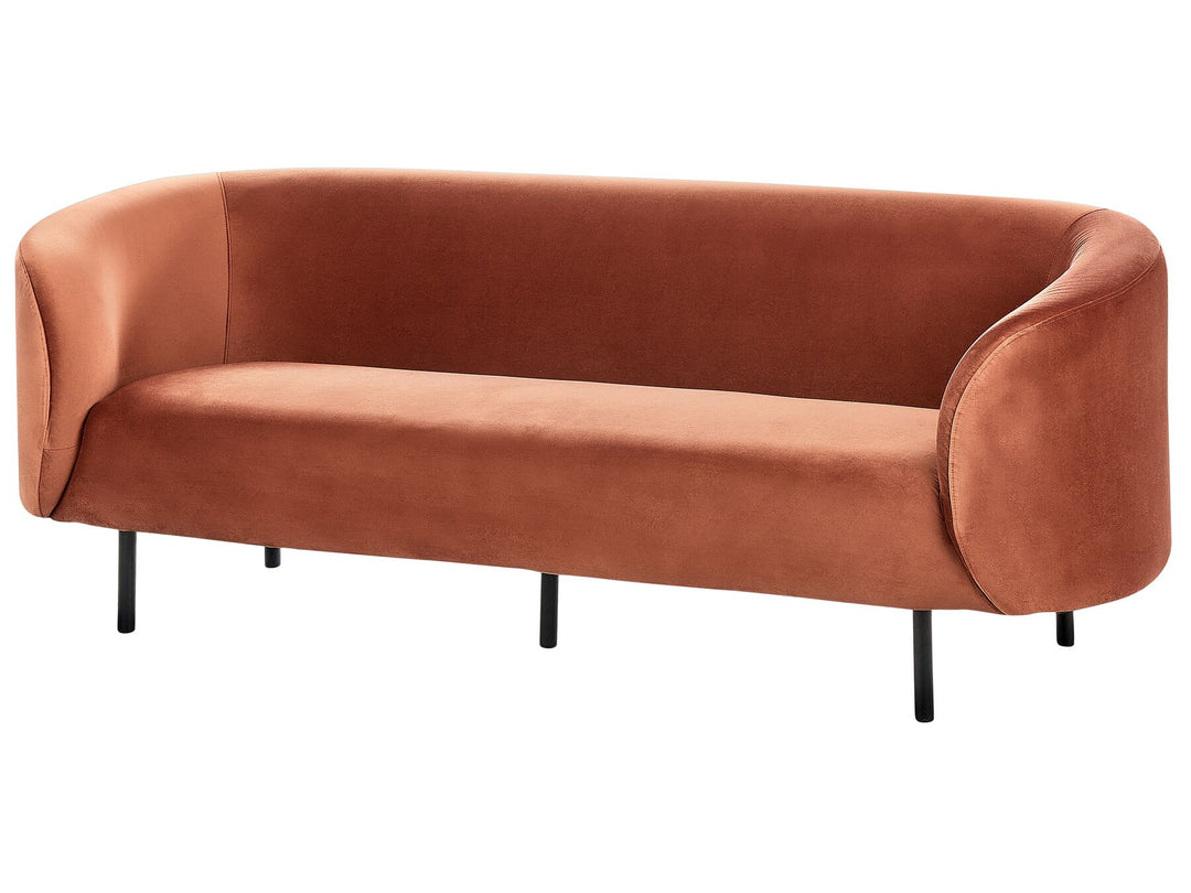 Loen 3 Seater Velvet Sofa Orange