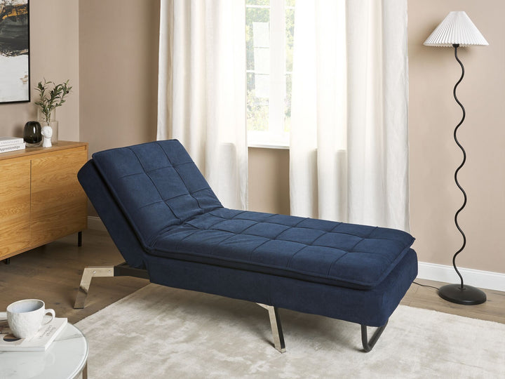 Loiret Fabric Chaise Lounge Navy Blue