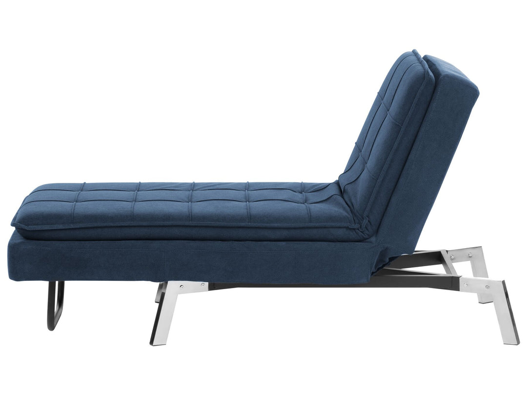 Loiret Fabric Chaise Lounge Navy Blue