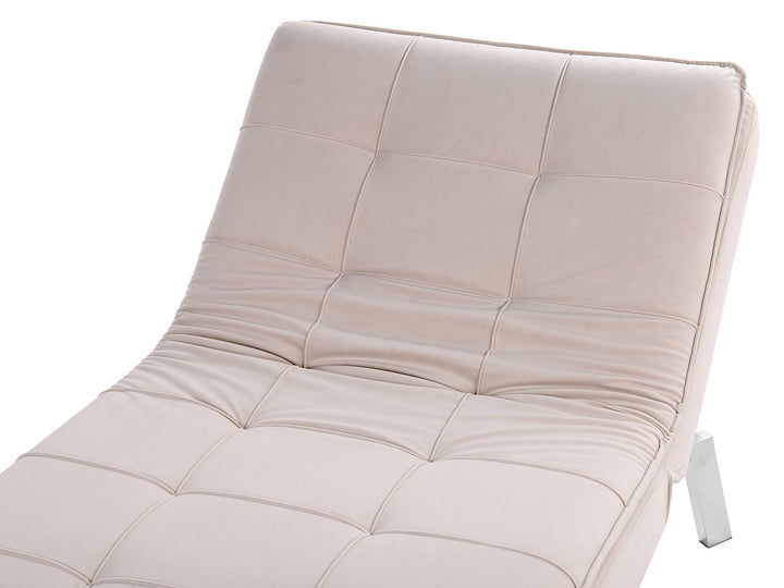 Loiret Velvet Chaise Lounge Beige