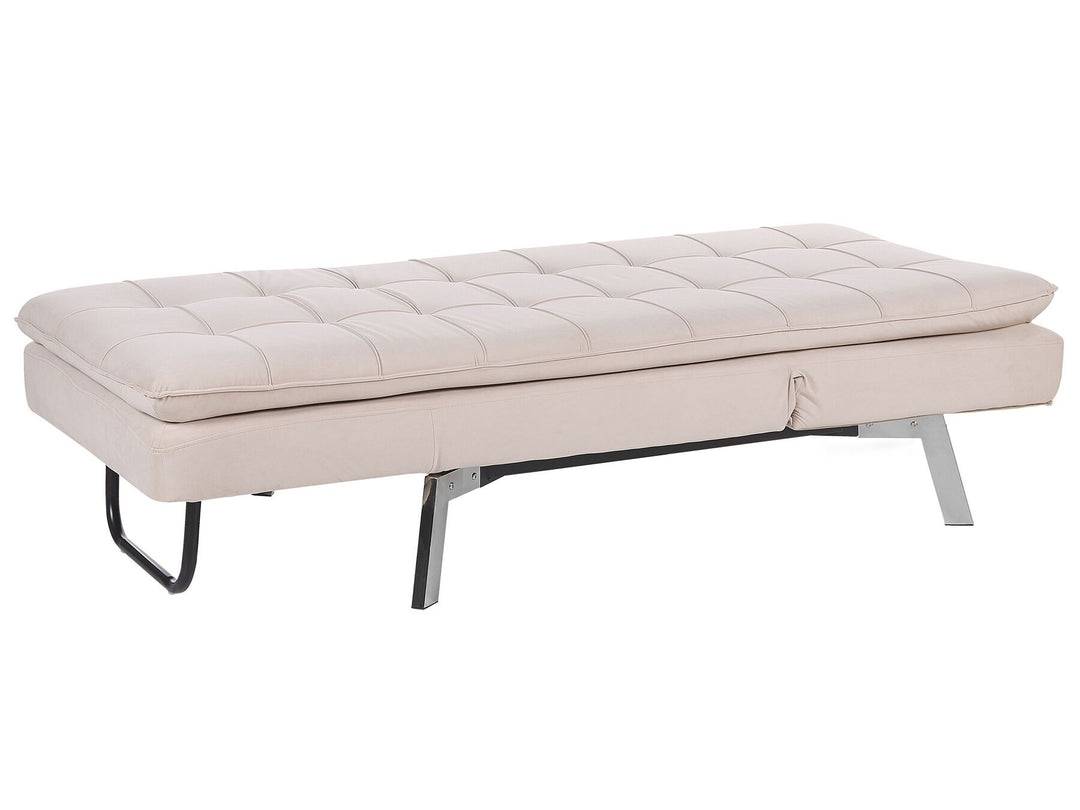 Loiret Velvet Chaise Lounge Beige