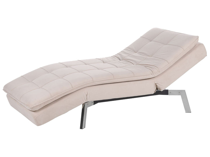 Loiret Velvet Chaise Lounge Beige