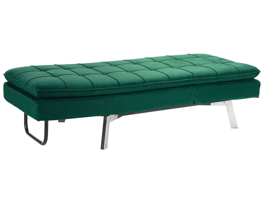 Loiret Velvet Chaise Lounge Emerald Green