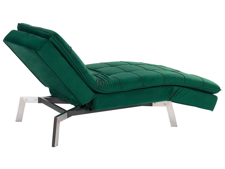 Loiret Velvet Chaise Lounge Emerald Green