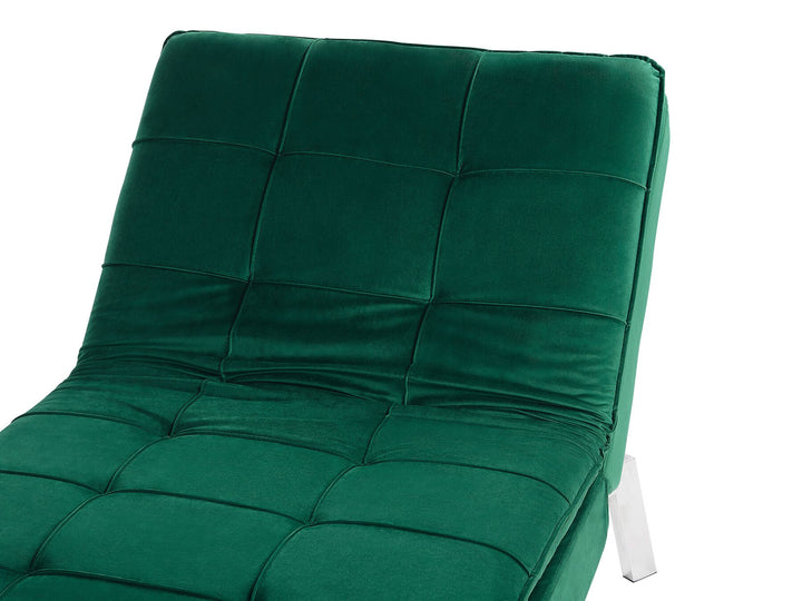 Loiret Velvet Chaise Lounge Emerald Green