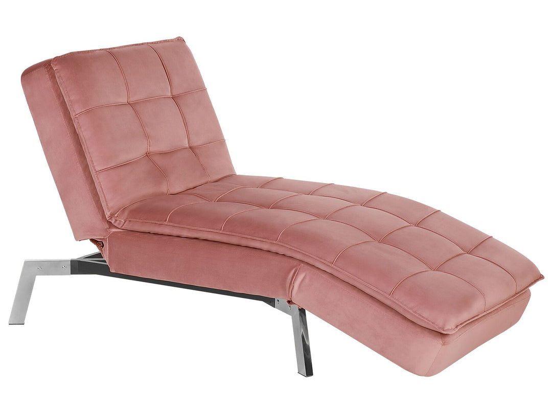 Loiret Velvet Chaise Lounge Pink