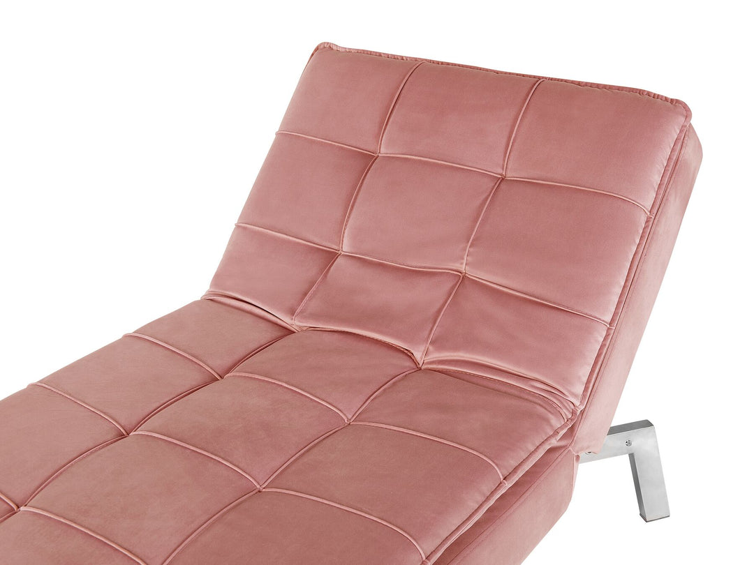 Loiret Velvet Chaise Lounge Pink