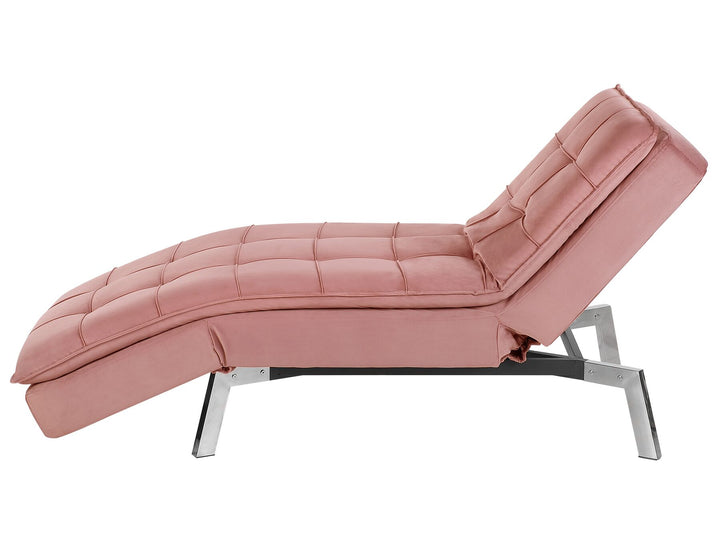 Loiret Velvet Chaise Lounge Pink