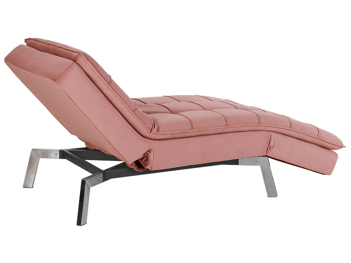 Loiret Velvet Chaise Lounge Pink