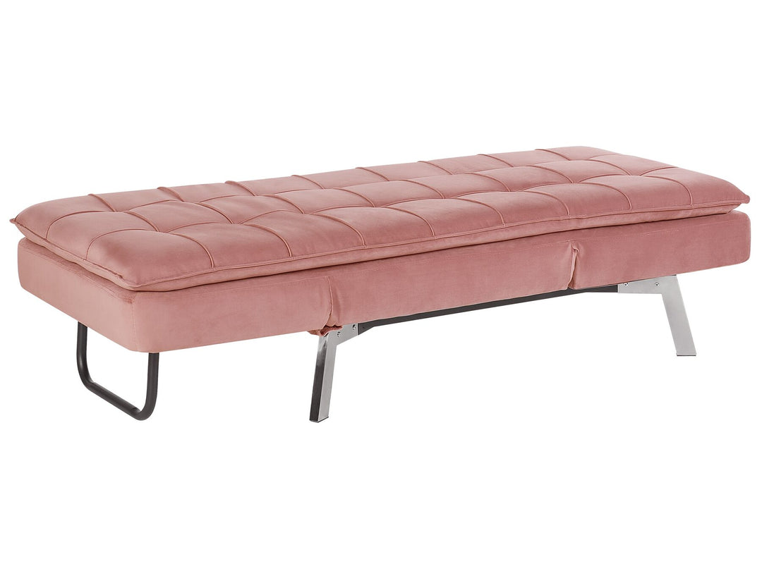 Loiret Velvet Chaise Lounge Pink