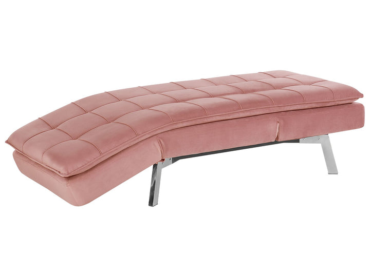 Loiret Velvet Chaise Lounge Pink