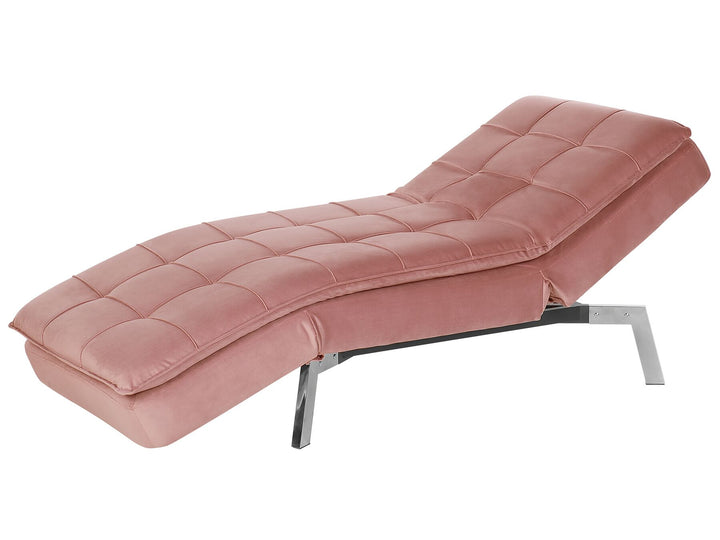 Loiret Velvet Chaise Lounge Pink