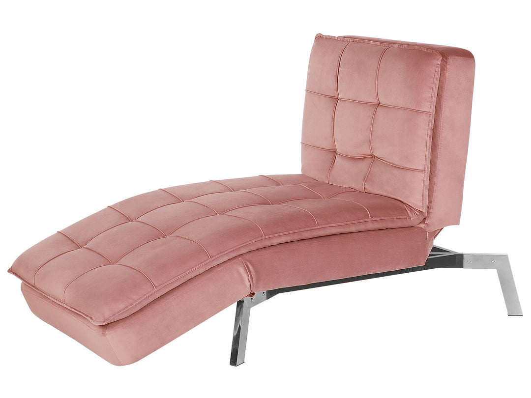 Loiret Velvet Chaise Lounge Pink