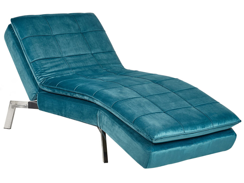 Loiret Velvet Chaise Lounge Teal