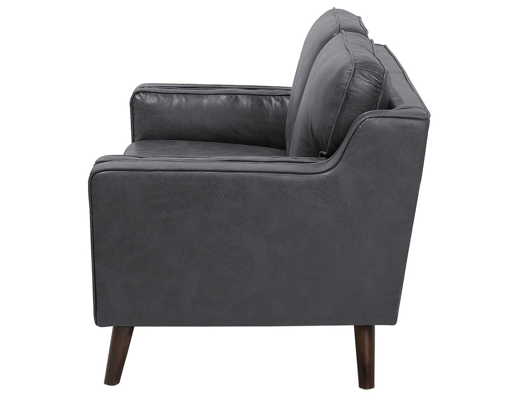 Lokka 2 Seater Sofa Faux Leather Grey