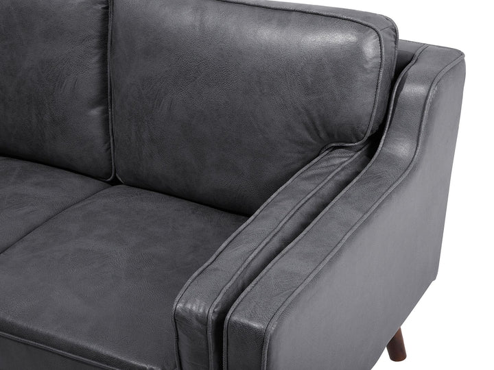 Lokka 2 Seater Sofa Faux Leather Grey