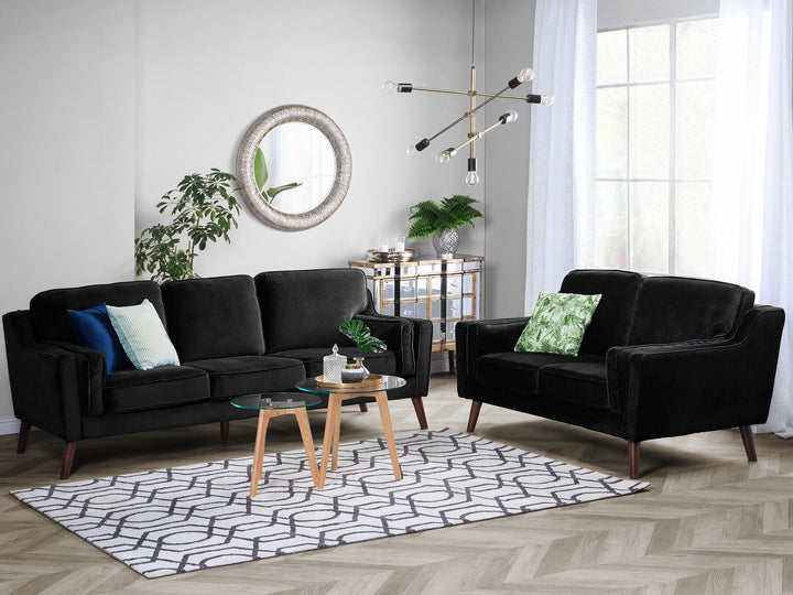 Lokka 2 Seater Velvet Sofa Black