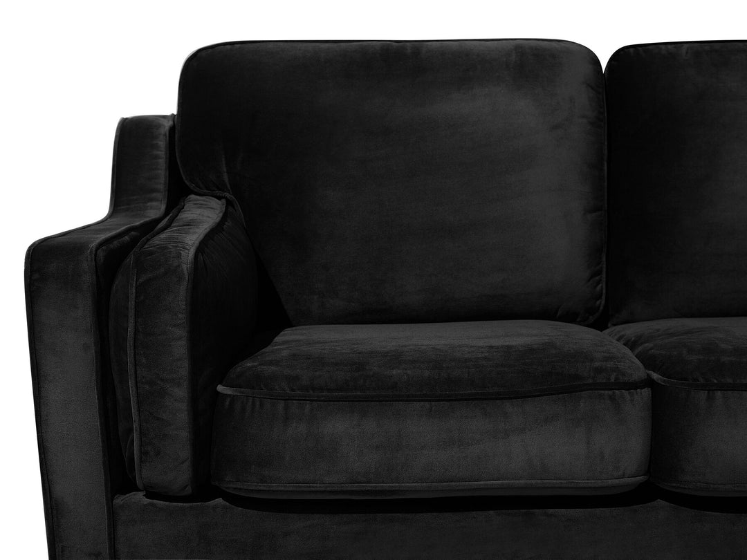 Lokka 2 Seater Velvet Sofa Black