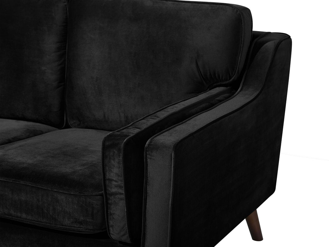 Lokka 2 Seater Velvet Sofa Black