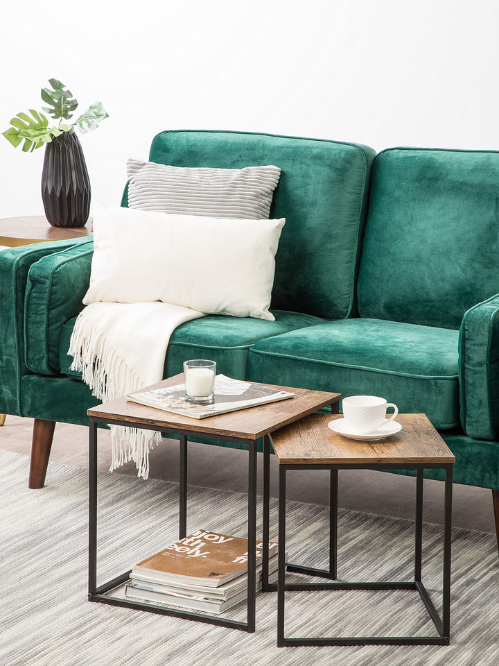 Lokka 2 Seater Velvet Sofa Green