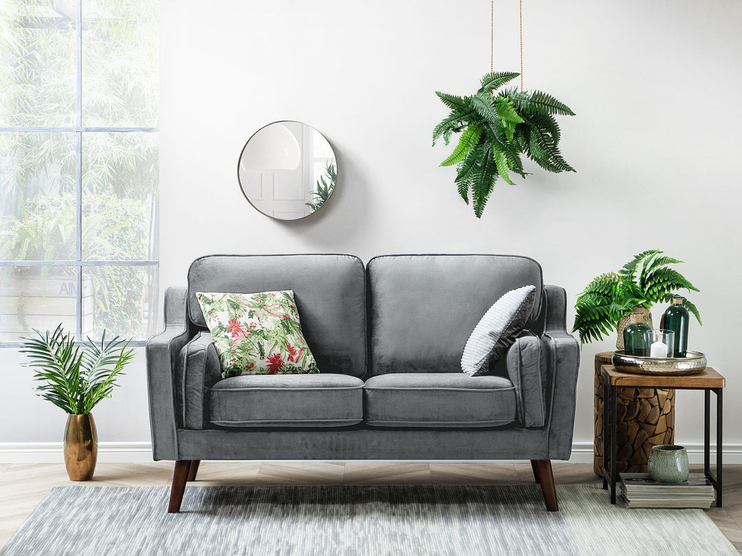 Lokka 2 Seater Velvet Sofa Grey