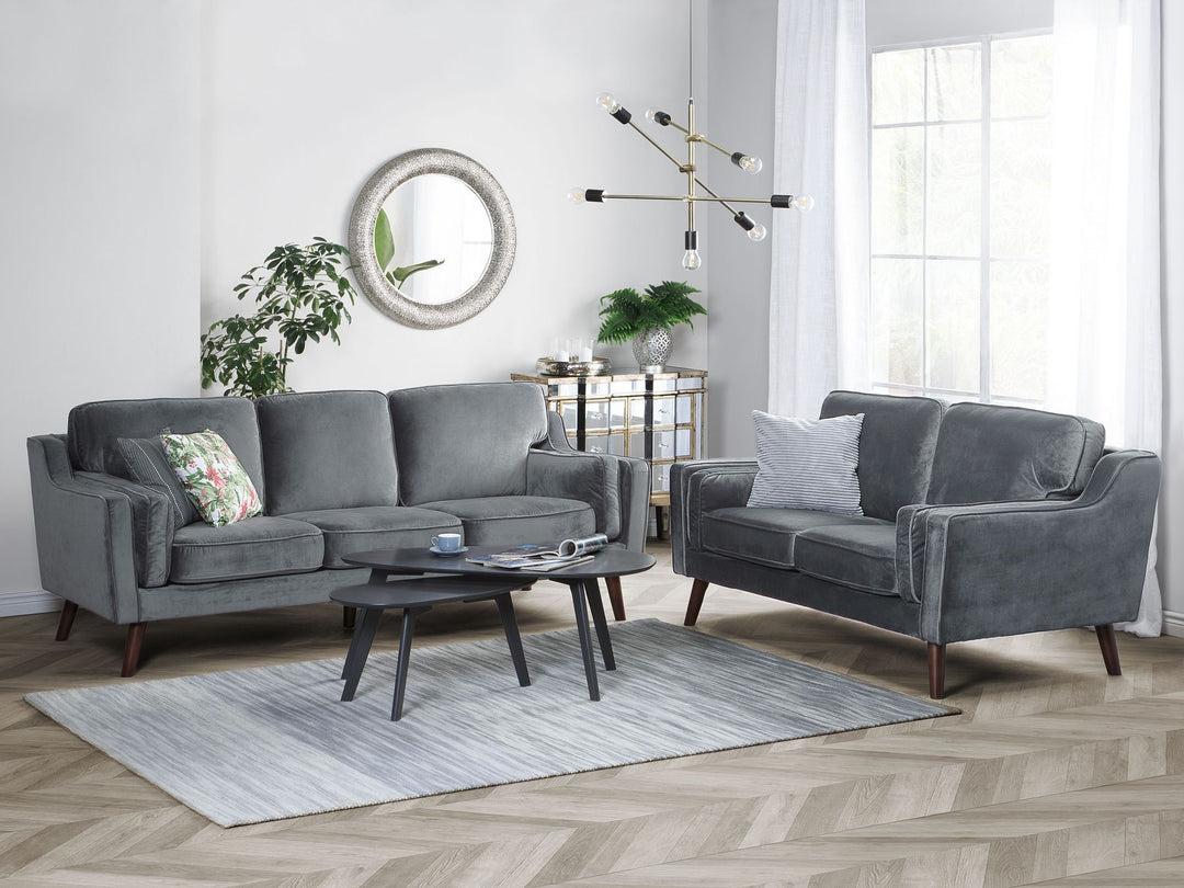 Lokka 2 Seater Velvet Sofa Grey