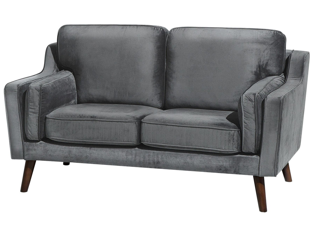 Lokka 2 Seater Velvet Sofa Grey