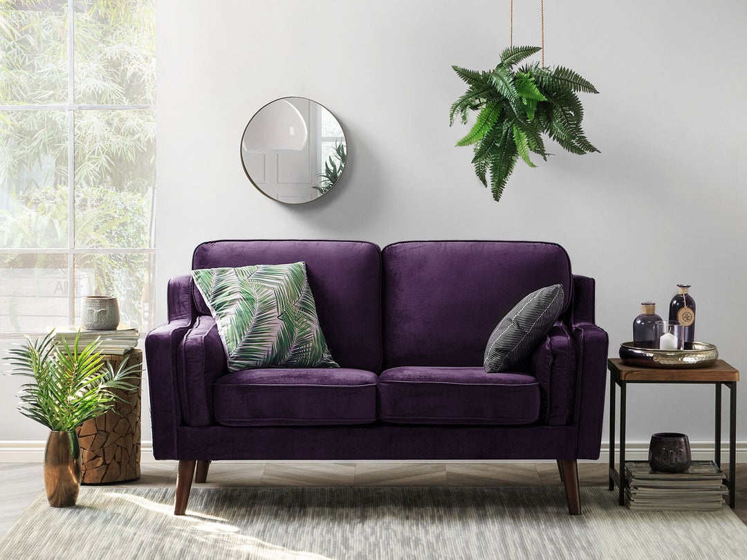 Lokka 2 Seater Velvet Sofa Purple