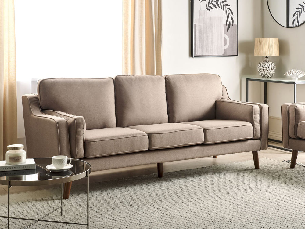 Lokka 3 Seater Fabric Sofa Brown