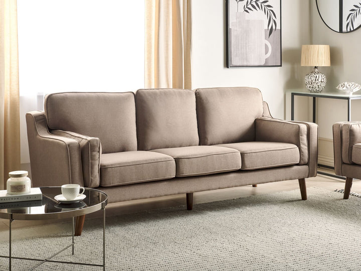 Lokka 3 Seater Fabric Sofa Brown