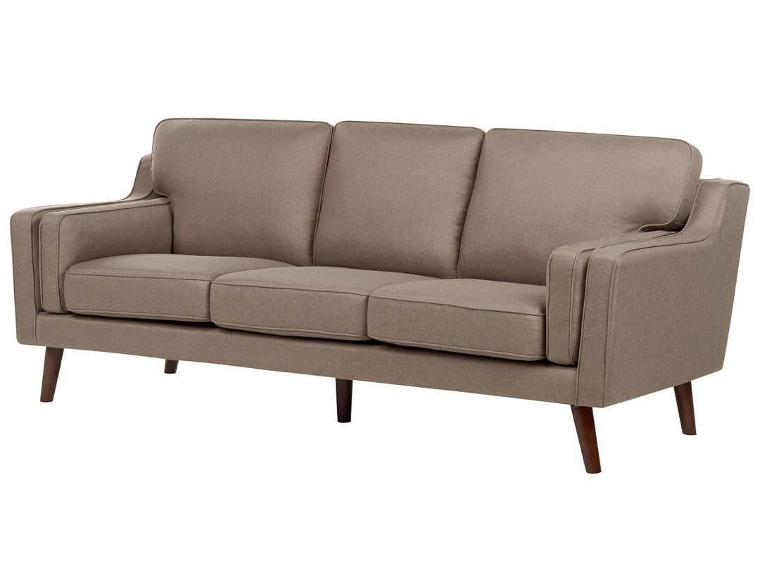 Lokka 3 Seater Fabric Sofa Brown