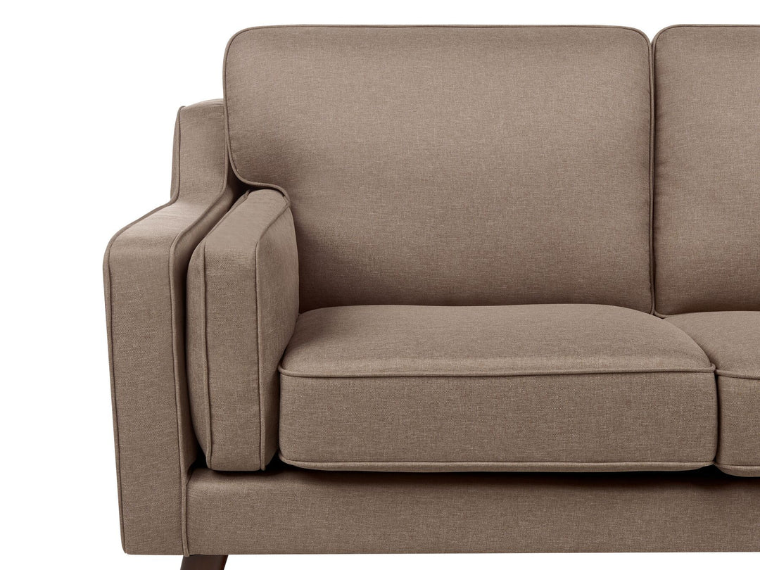 Lokka 3 Seater Fabric Sofa Brown