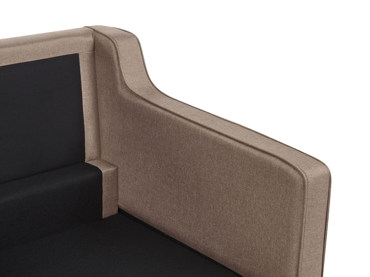 Lokka 3 Seater Fabric Sofa Brown