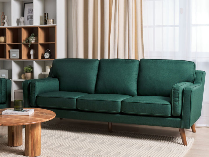 Lokka 3 Seater Fabric Sofa Dark Green