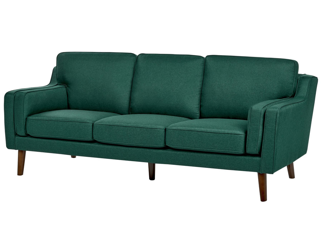 Lokka 3 Seater Fabric Sofa Dark Green