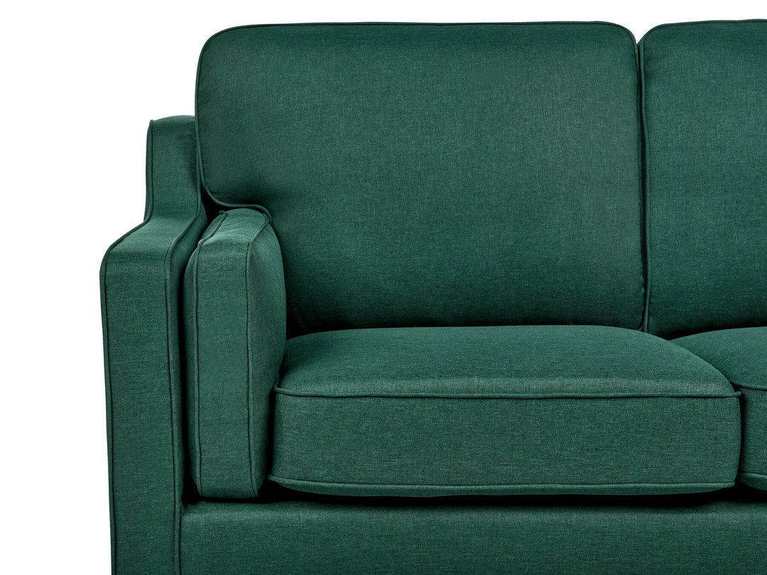 Lokka 3 Seater Fabric Sofa Dark Green